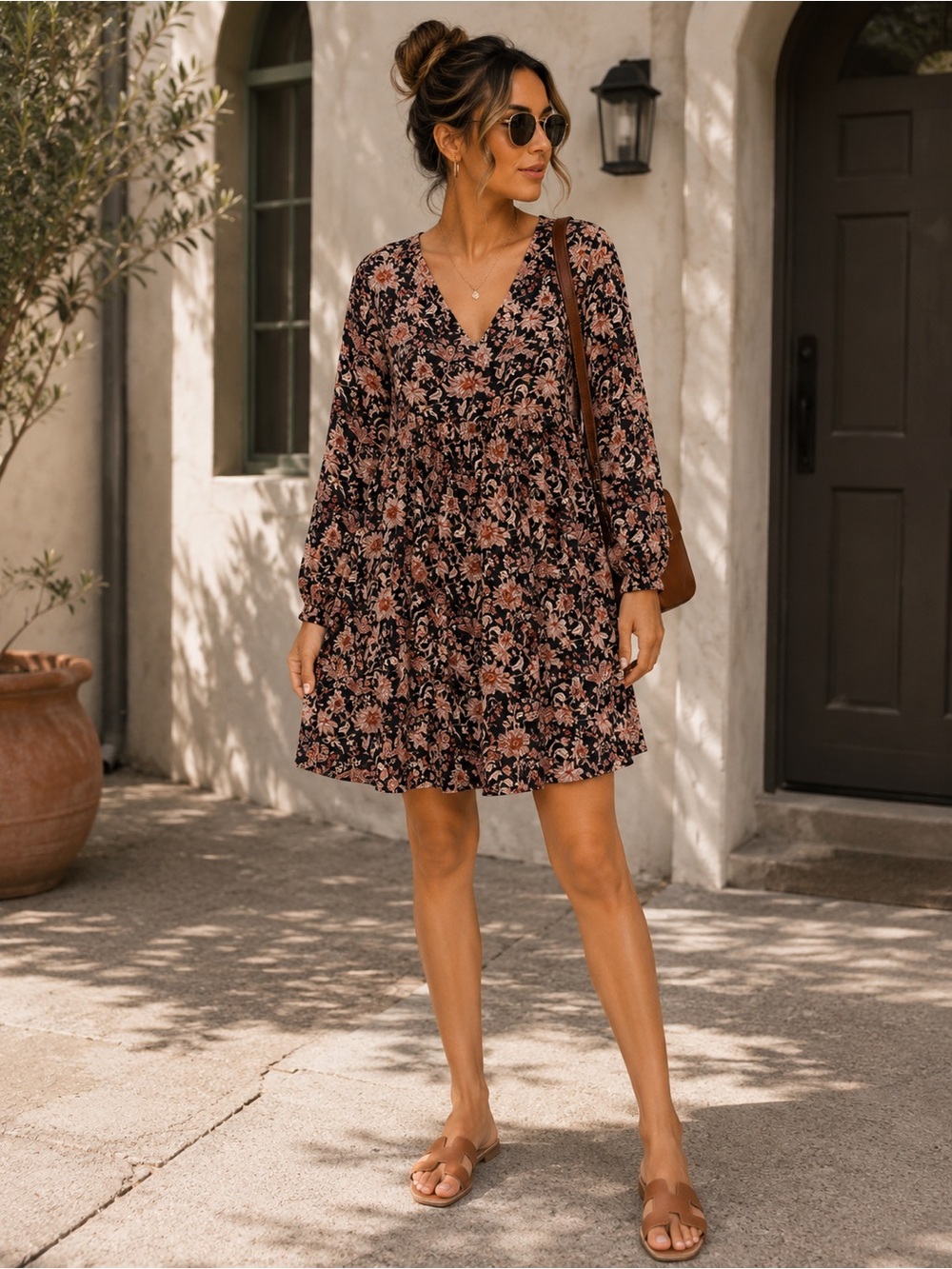Knox Rose Floral‎ longsleeve dress size xl